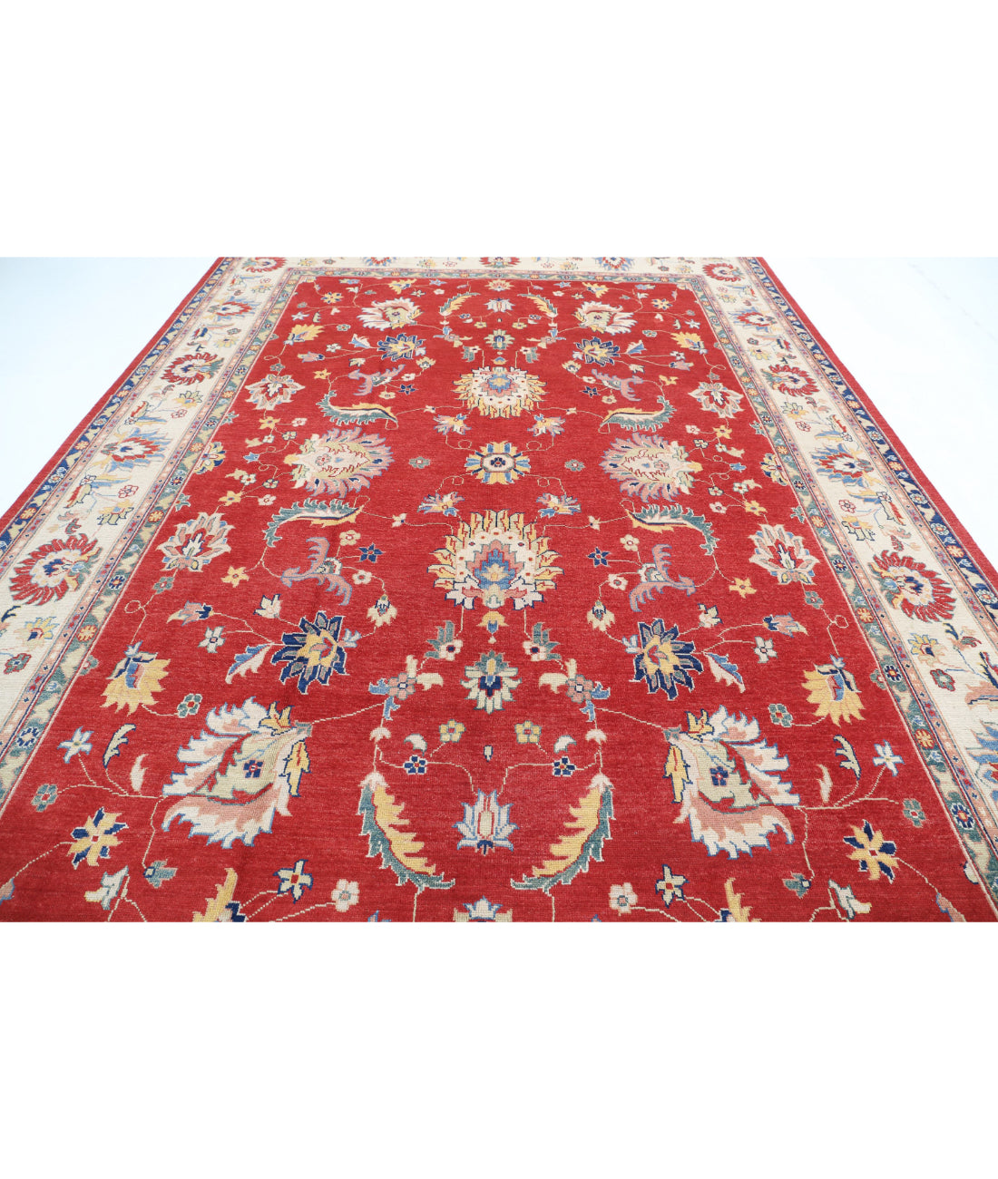 Ziegler 9'7'' X 13'7'' Hand-Knotted Wool Rug 9'7'' x 13'7'' (288 X 408) / Red / Ivory
