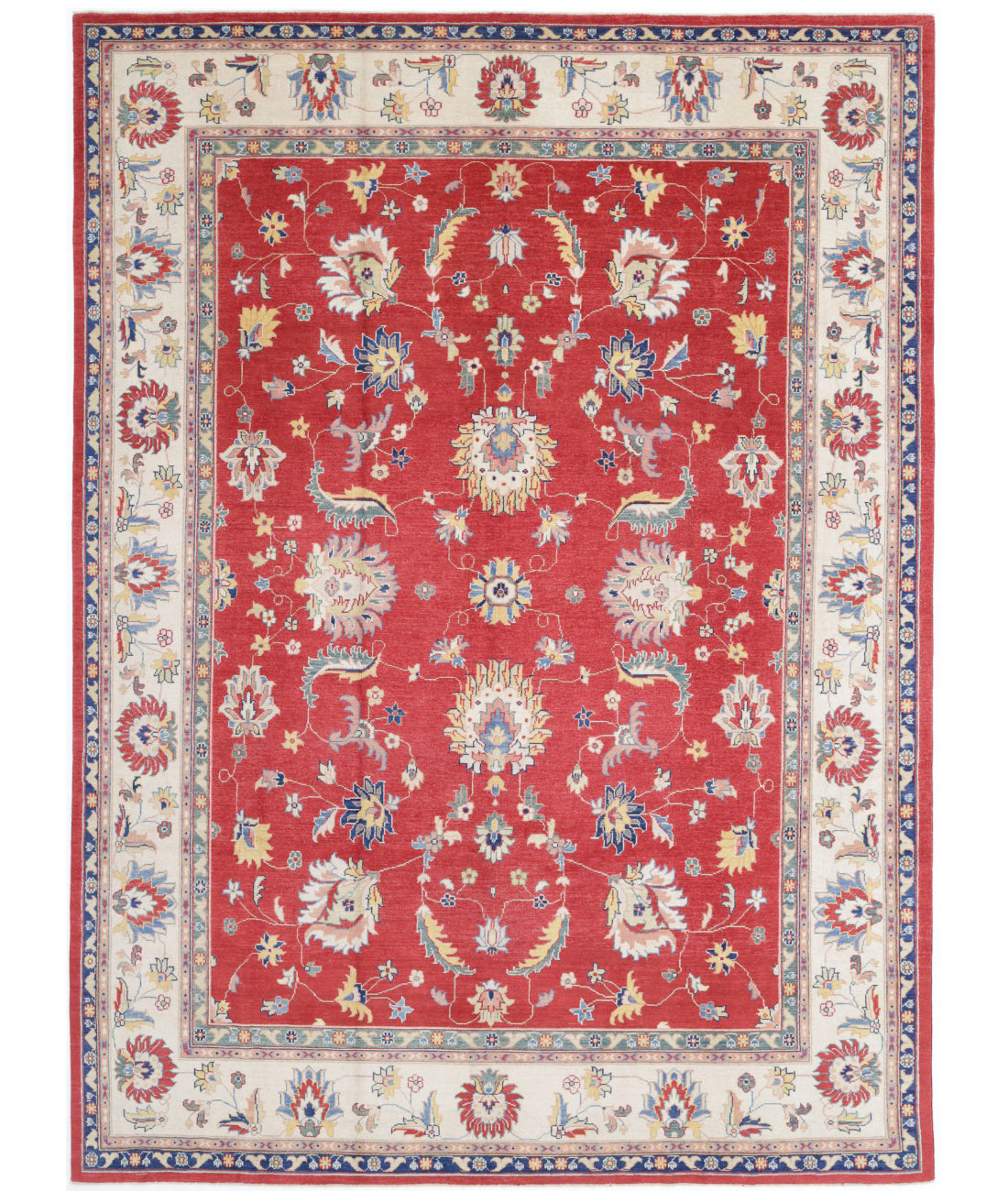 Ziegler 9'7'' X 13'7'' Hand-Knotted Wool Rug 9'7'' x 13'7'' (288 X 408) / Red / Ivory