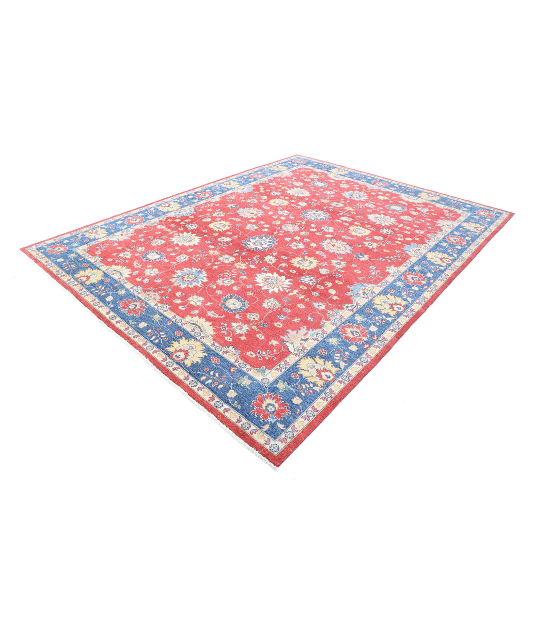 Ziegler 8'11'' X 11'8'' Hand-Knotted Wool Rug 8'11'' x 11'8'' (268 X 350) / Red / Blue