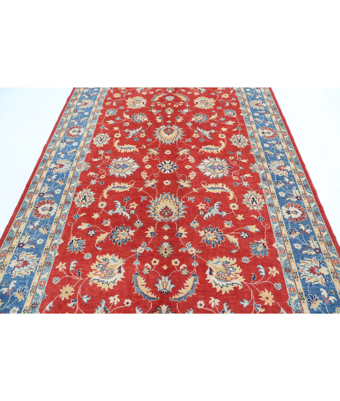 Ziegler 6'6'' X 9'6'' Hand-Knotted Wool Rug 6'6'' x 9'6'' (195 X 285) / Red / Blue