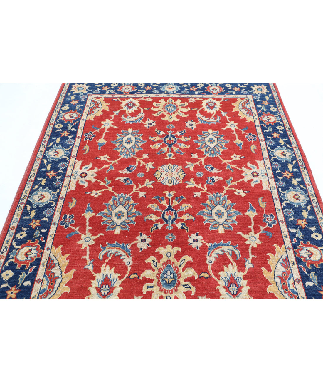 Ziegler 5'2'' X 6'6'' Hand-Knotted Wool Rug 5'2'' x 6'6'' (155 X 195) / Red / Blue