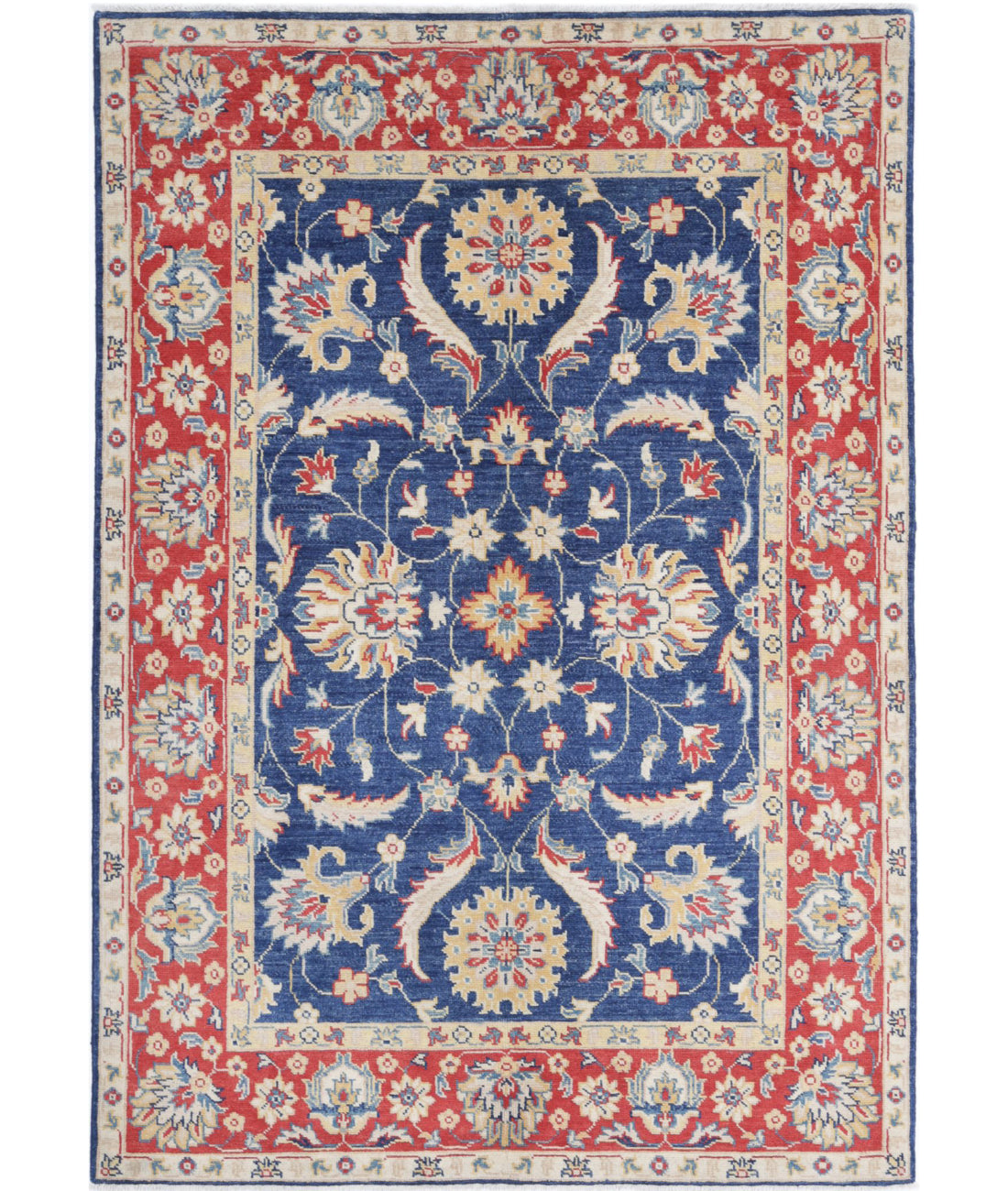 Ziegler 4'8'' X 6'9'' Hand-Knotted Wool Rug 4'8'' x 6'9'' (140 X 203) / Blue / Red