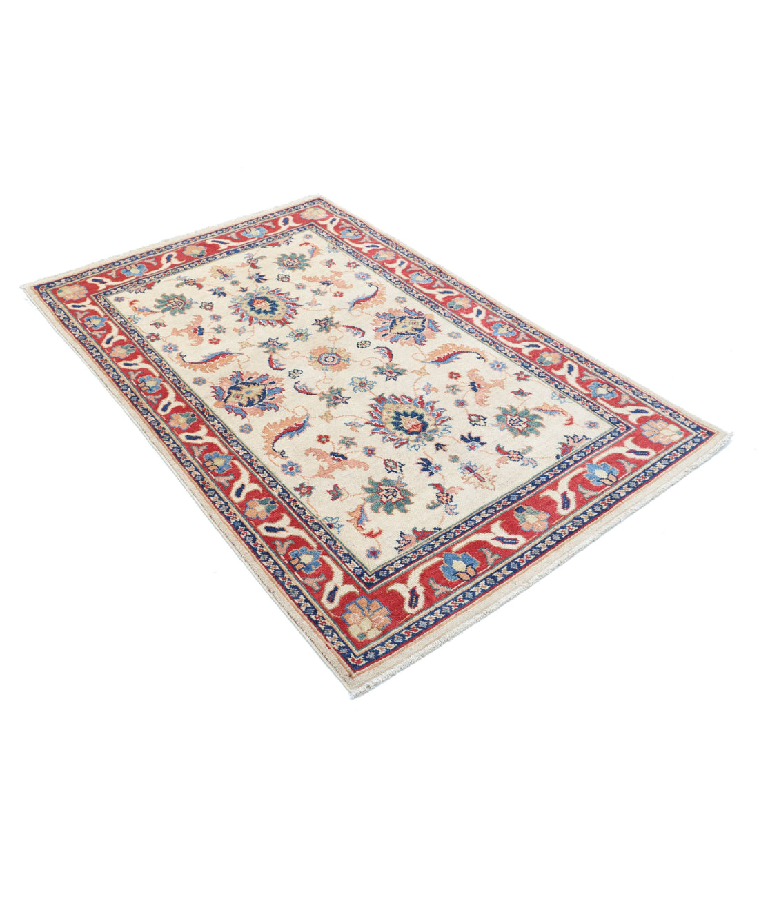 Ziegler 3'11'' X 5'11'' Hand-Knotted Wool Rug 3'11'' x 5'11'' (118 X 178) / Ivory / Red