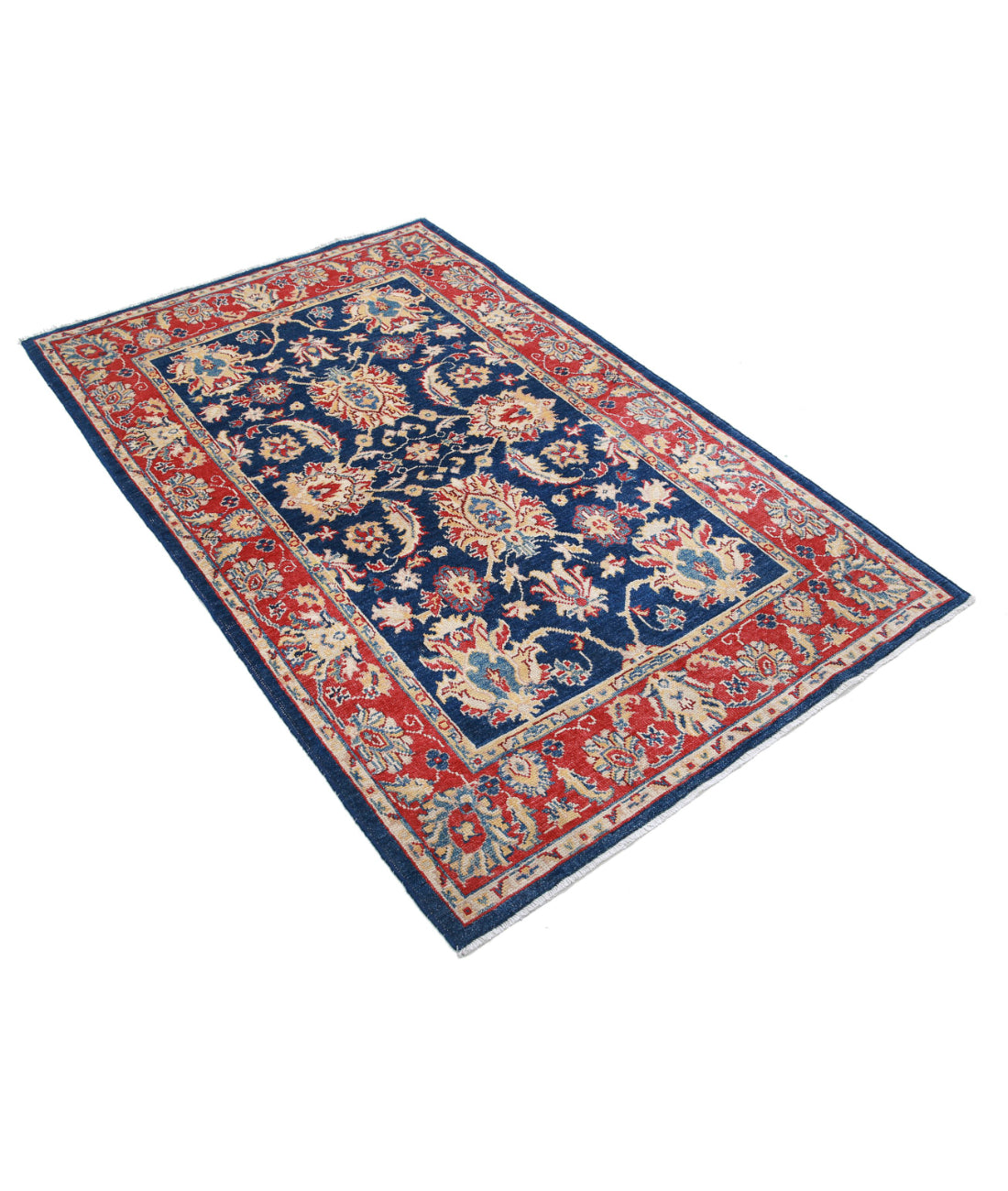 Ziegler 3'10'' X 6'1'' Hand-Knotted Wool Rug 3'10'' x 6'1'' (115 X 183) / Blue / Red