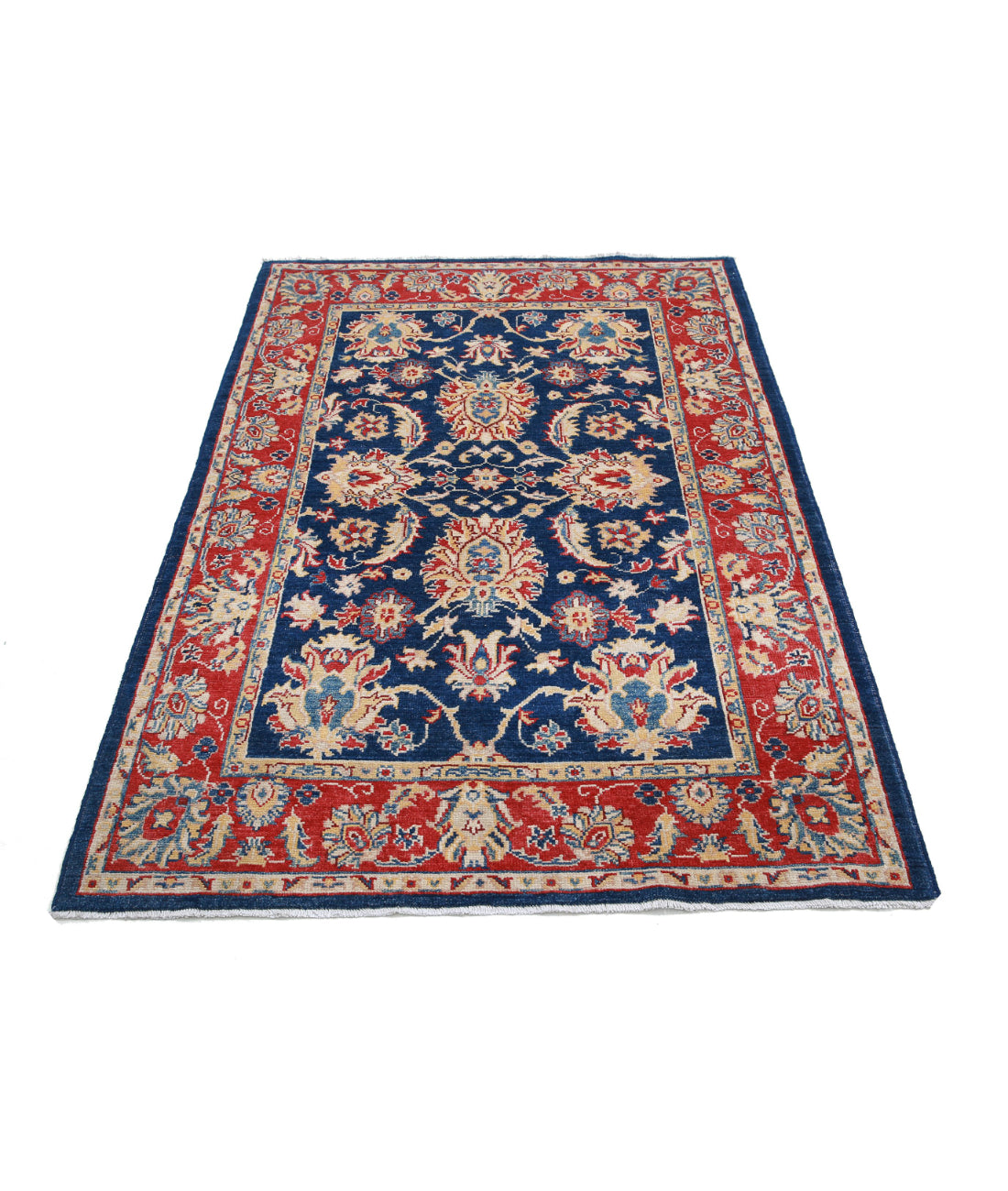 Ziegler 3'10'' X 6'1'' Hand-Knotted Wool Rug 3'10'' x 6'1'' (115 X 183) / Blue / Red