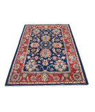 Ziegler 3'10'' X 6'1'' Hand-Knotted Wool Rug 3'10'' x 6'1'' (115 X 183) / Blue / Red