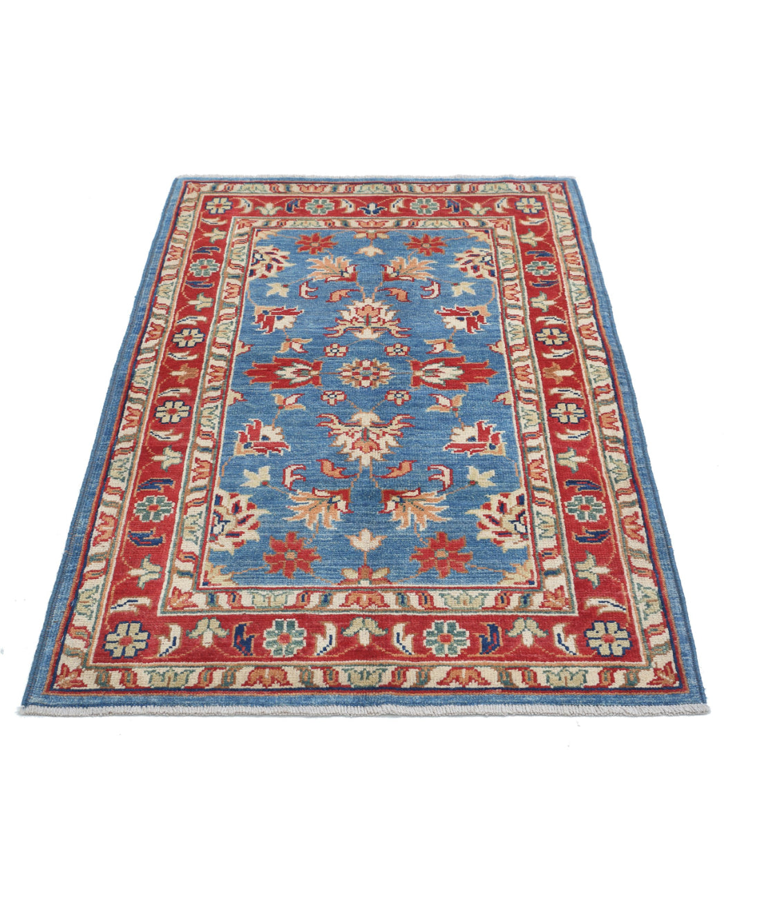 Ziegler 3'0'' X 5'0'' Hand-Knotted Wool Rug 3'0'' x 5'0'' (90 X 150) / Blue / Red