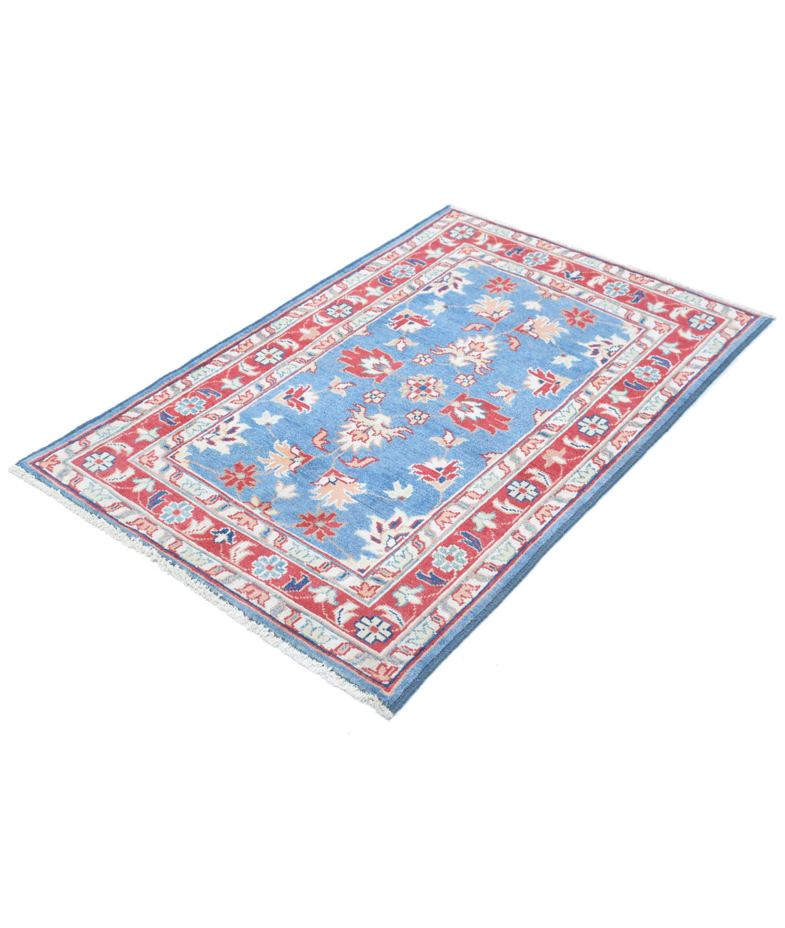 Ziegler 3'0'' X 4'9'' Hand-Knotted Wool Rug 3'0'' x 4'9'' (90 X 143) / Blue / Red