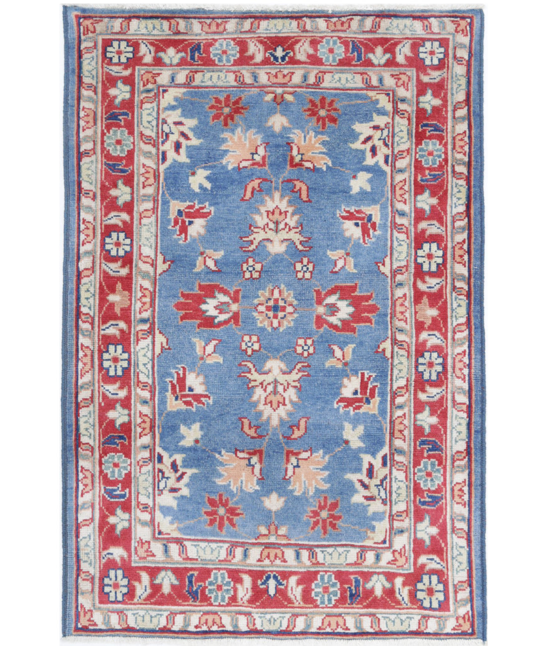 Ziegler 3'0'' X 4'9'' Hand-Knotted Wool Rug 3'0'' x 4'9'' (90 X 143) / Blue / Red