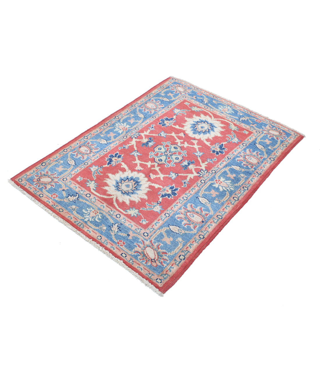 Ziegler 3'1'' X 4'2'' Hand-Knotted Wool Rug 3'1'' x 4'2'' (93 X 125) / Red / Blue