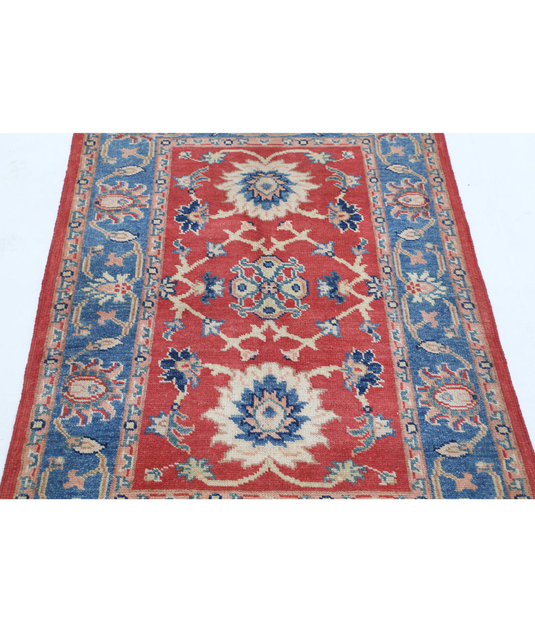 Ziegler 3'1'' X 4'2'' Hand-Knotted Wool Rug 3'1'' x 4'2'' (93 X 125) / Red / Blue