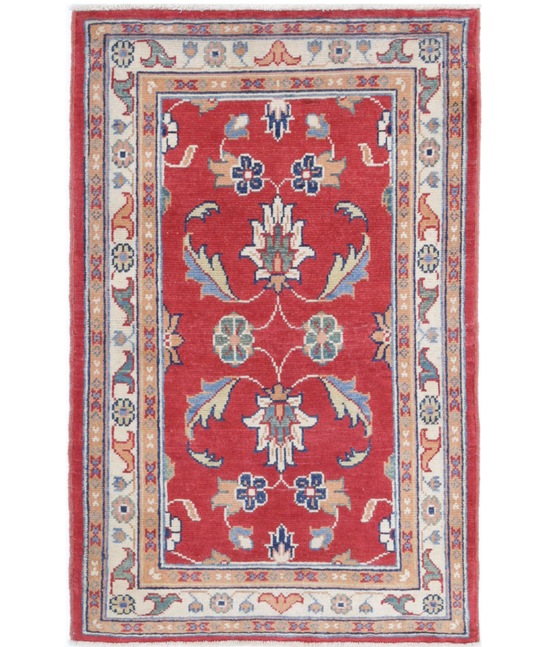 Ziegler 2'8'' X 4'2'' Hand-Knotted Wool Rug 2'8'' x 4'2'' (80 X 125) / Red / Ivory