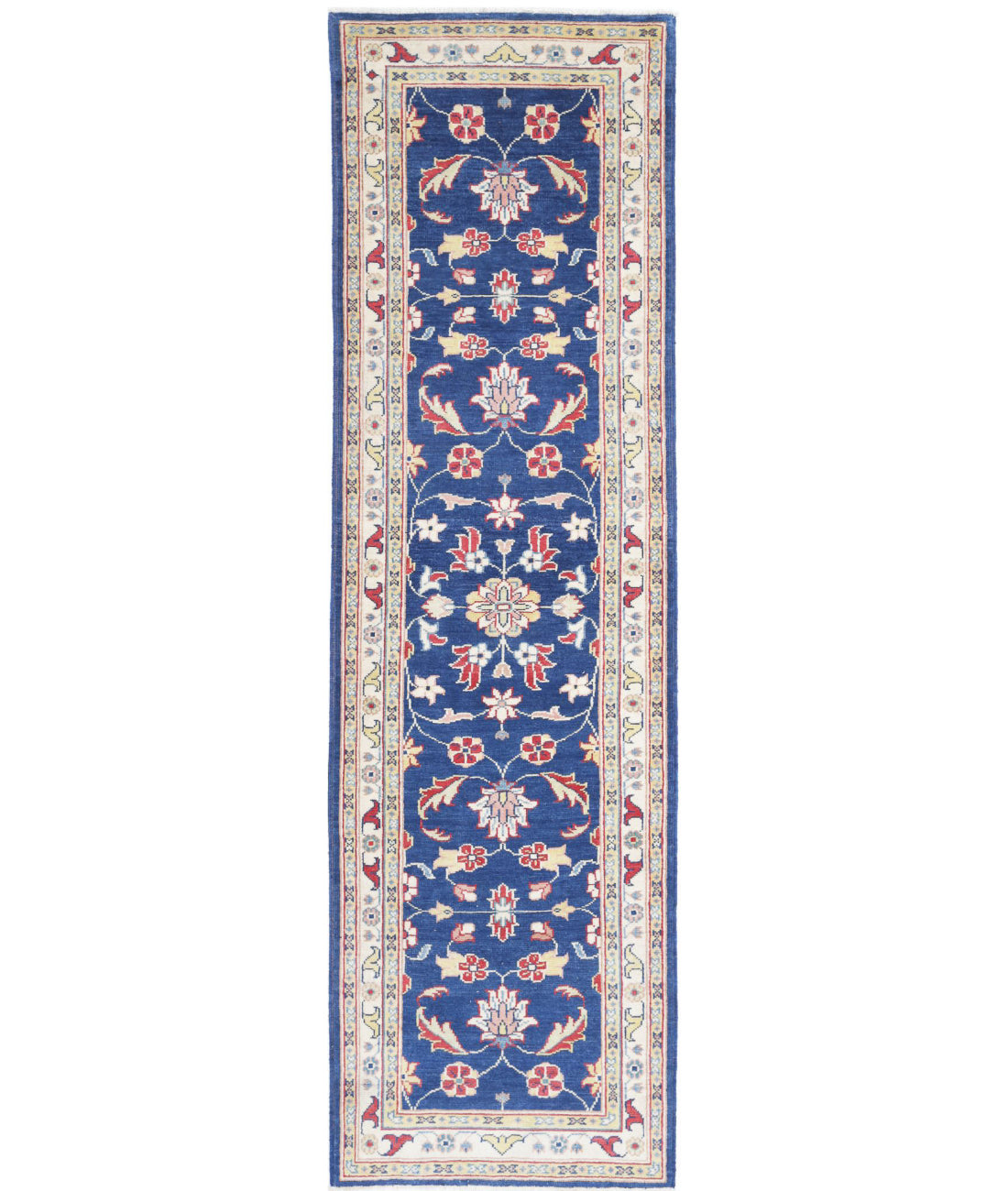 Ziegler 2'5'' X 9'5'' Hand-Knotted Wool Rug 2'5'' x 9'5'' (73 X 283) / Blue / Ivory