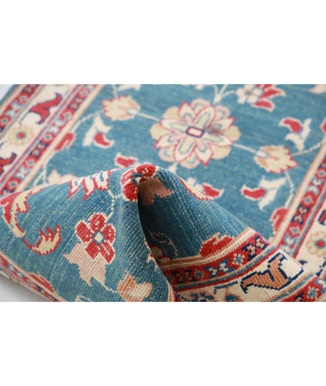Ziegler 2'5'' X 6'5'' Hand-Knotted Wool Rug 2'5'' x 6'5'' (73 X 193) / Blue / Ivory