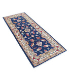 Ziegler 2'6'' X 6'5'' Hand-Knotted Wool Rug 2'6'' x 6'5'' (75 X 193) / Blue / Ivory
