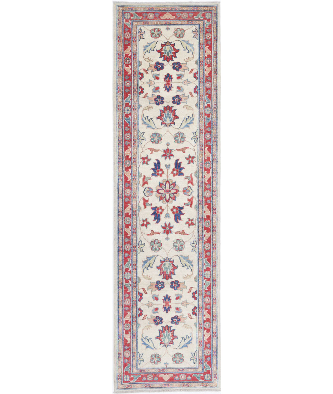 Ziegler 2'6'' X 9'11'' Hand-Knotted Wool Rug 2'6'' x 9'11'' (75 X 298) / Ivory / Red