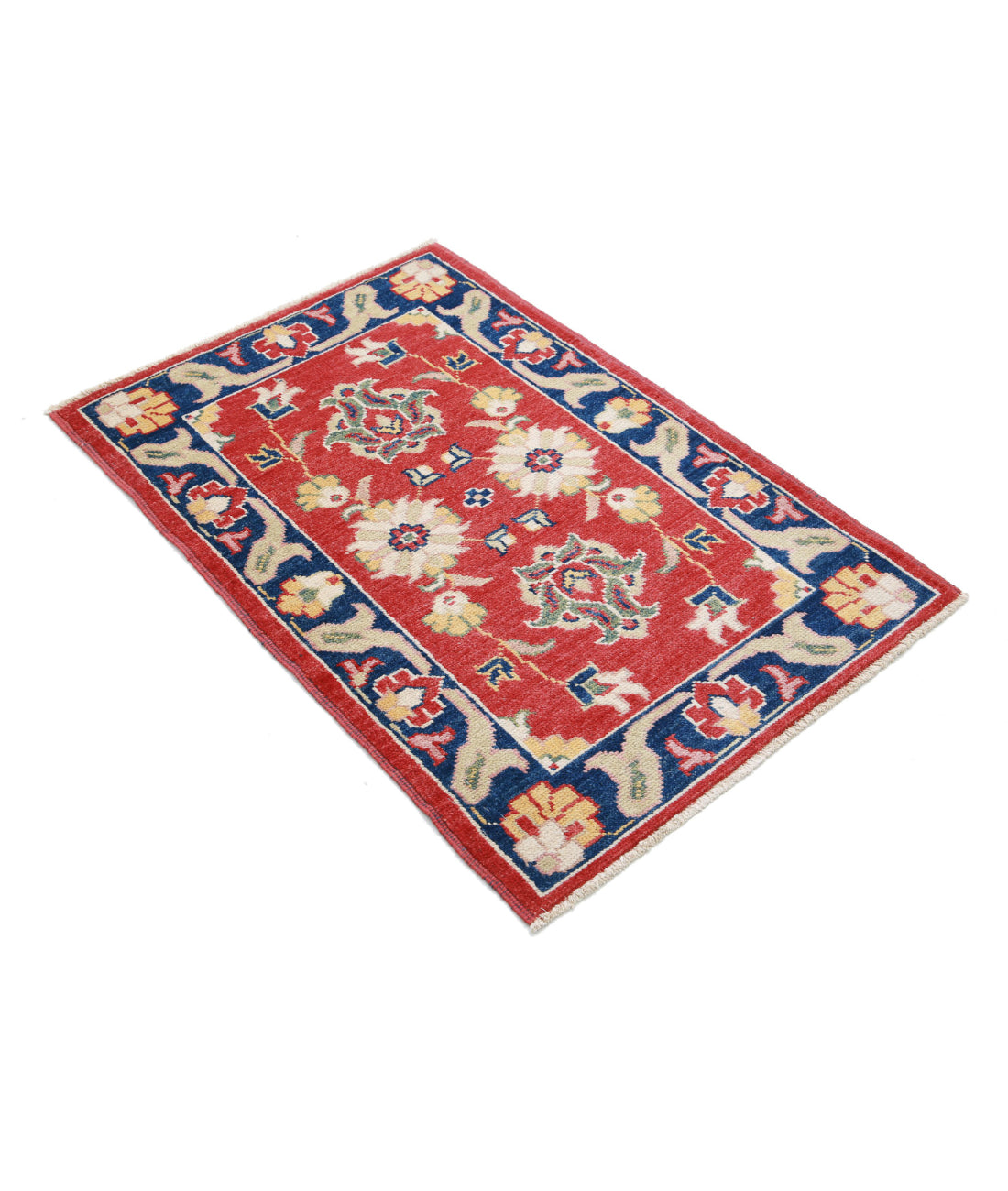 Ziegler 2'6'' X 3'7'' Hand-Knotted Wool Rug 2'6'' x 3'7'' (75 X 108) / Red / Blue