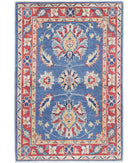 Ziegler 2'8'' X 4'0'' Hand-Knotted Wool Rug 2'8'' x 4'0'' (80 X 120) / Blue / Red