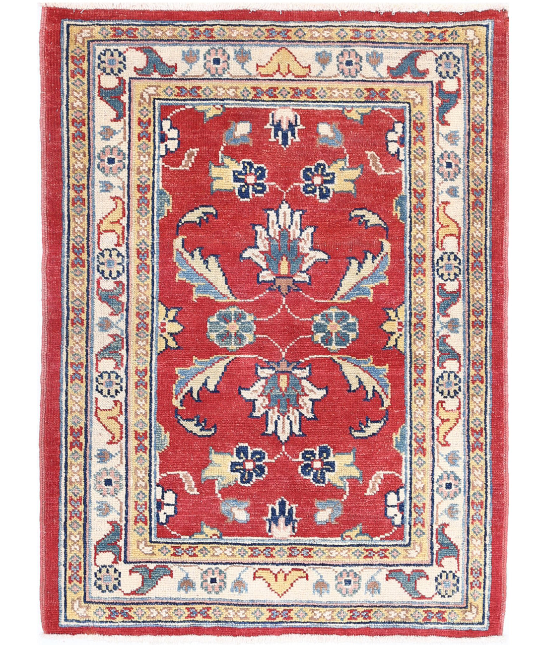 Ziegler 2'9'' X 3'9'' Hand-Knotted Wool Rug 2'9'' x 3'9'' (83 X 113) / Red / Ivory