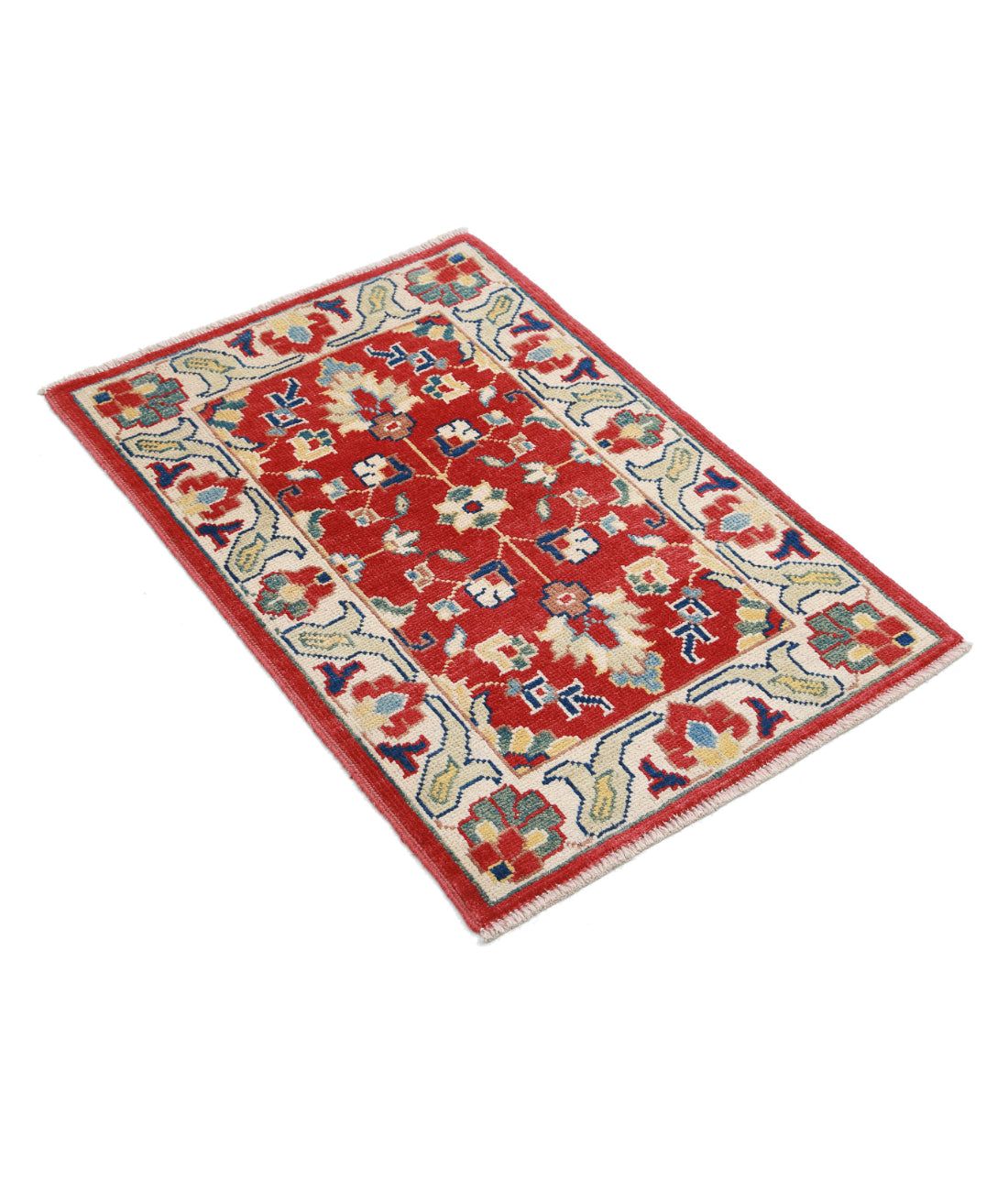 Ziegler 2'1'' X 3'0'' Hand-Knotted Wool Rug 2'1'' x 3'0'' (63 X 90) / Red / Ivory