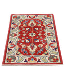 Ziegler 2'1'' X 3'0'' Hand-Knotted Wool Rug 2'1'' x 3'0'' (63 X 90) / Red / Ivory