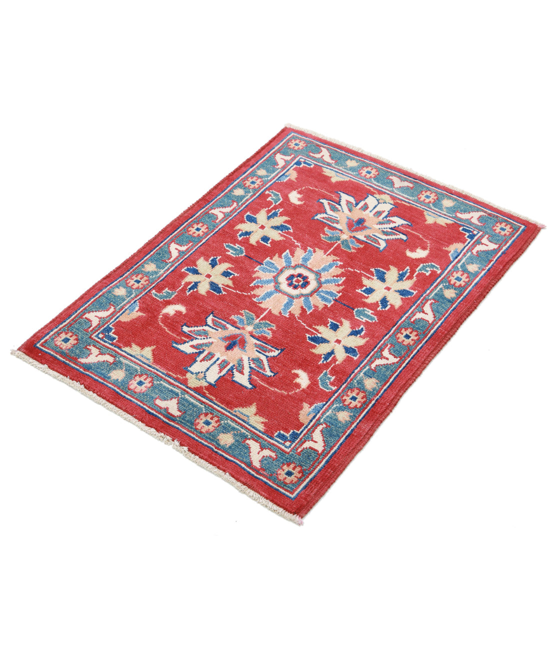 Ziegler 2'1'' X 2'10'' Hand-Knotted Wool Rug 2'1'' x 2'10'' (63 X 85) / Red / Blue