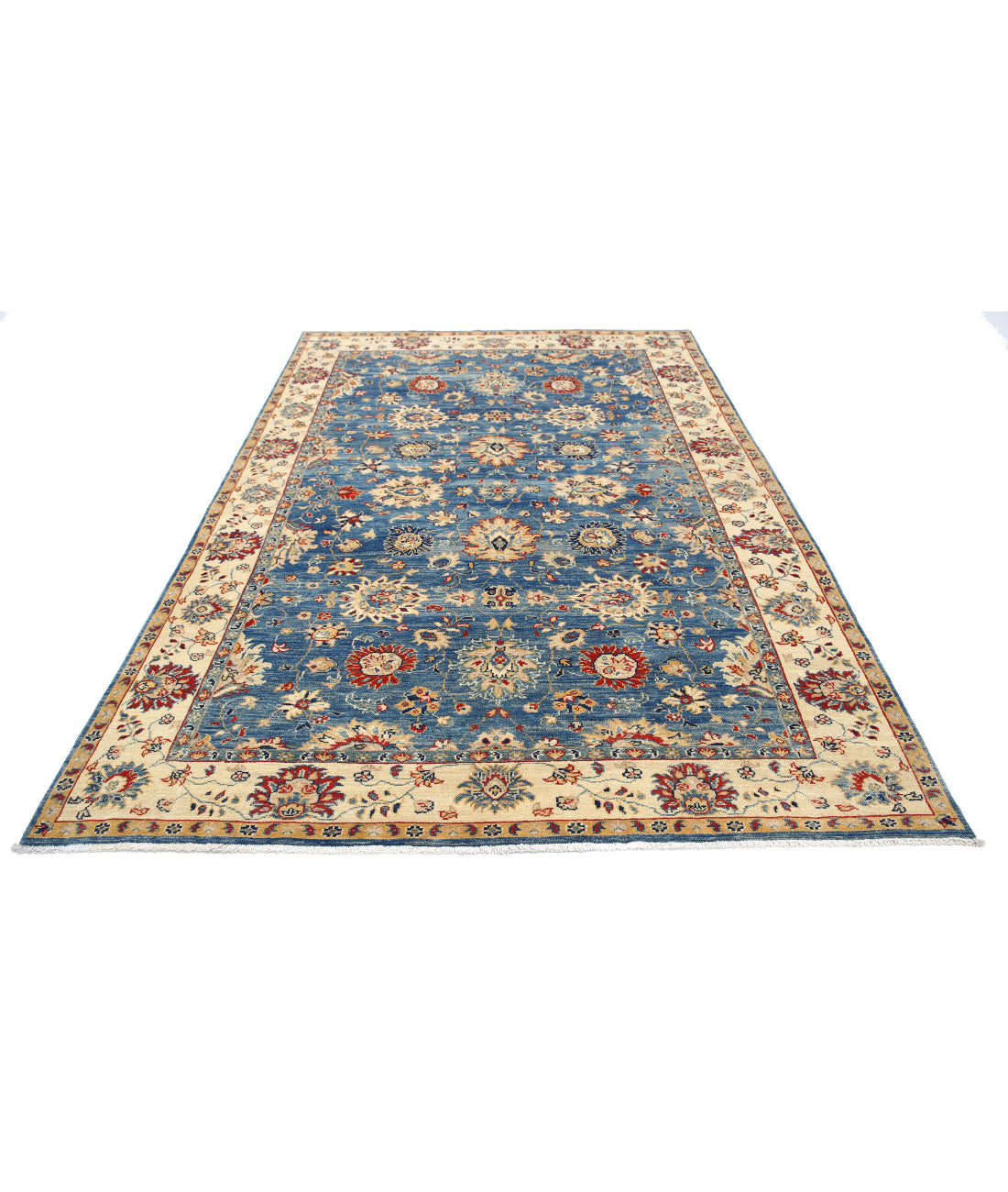 Ziegler 6'6'' X 9'6'' Hand-Knotted Wool Rug 6'6'' x 9'6'' (195 X 285) / Blue / N/A