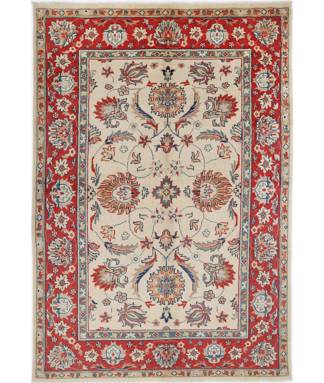 Ziegler 5'7'' X 7'11'' Hand-Knotted Wool Rug 5'7'' x 7'11'' (168 X 238) / Ivory / N/A