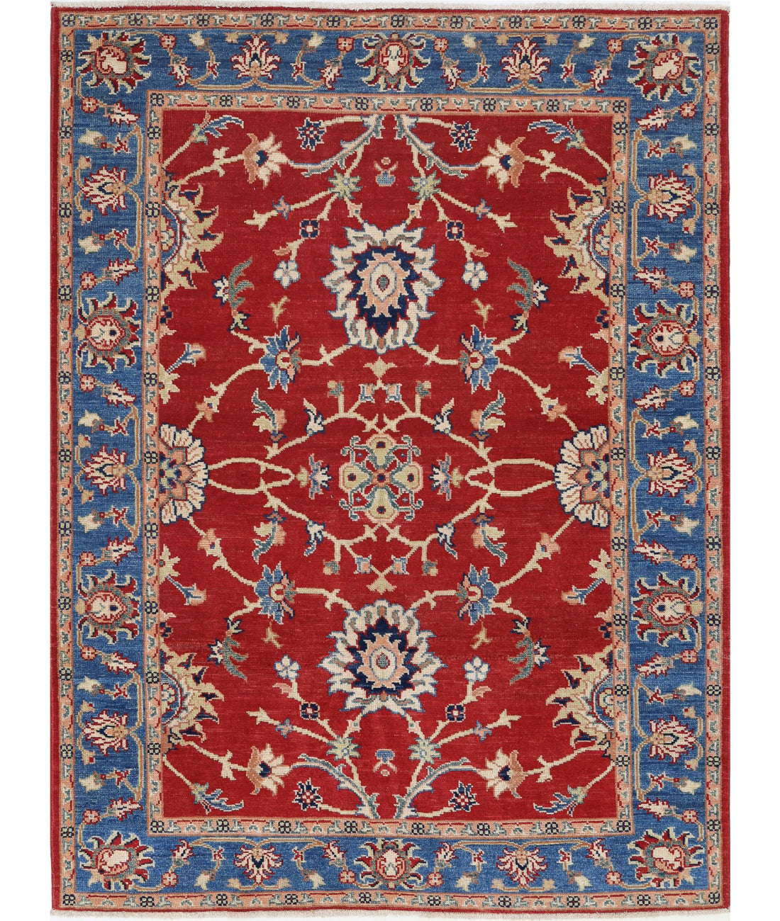 Ziegler 5'0'' X 6'6'' Hand-Knotted Wool Rug 5'0'' x 6'6'' (150 X 195) / Red / N/A