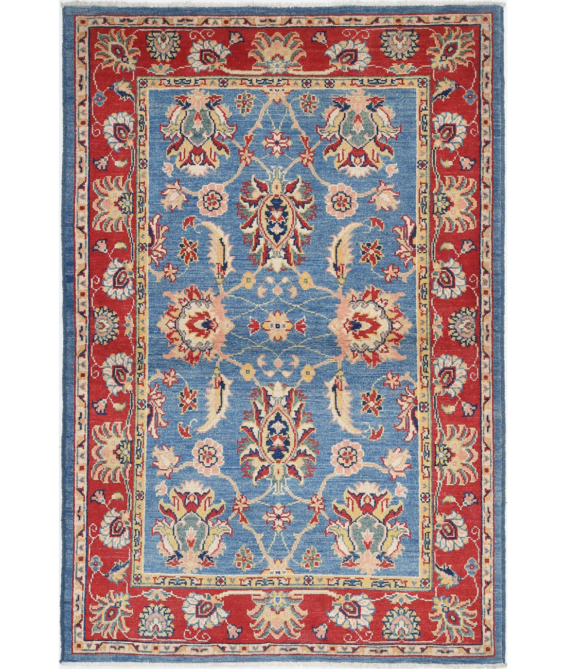 Ziegler 4'2'' X 6'3'' Hand-Knotted Wool Rug 4'2'' x 6'3'' (125 X 188) / Blue / N/A
