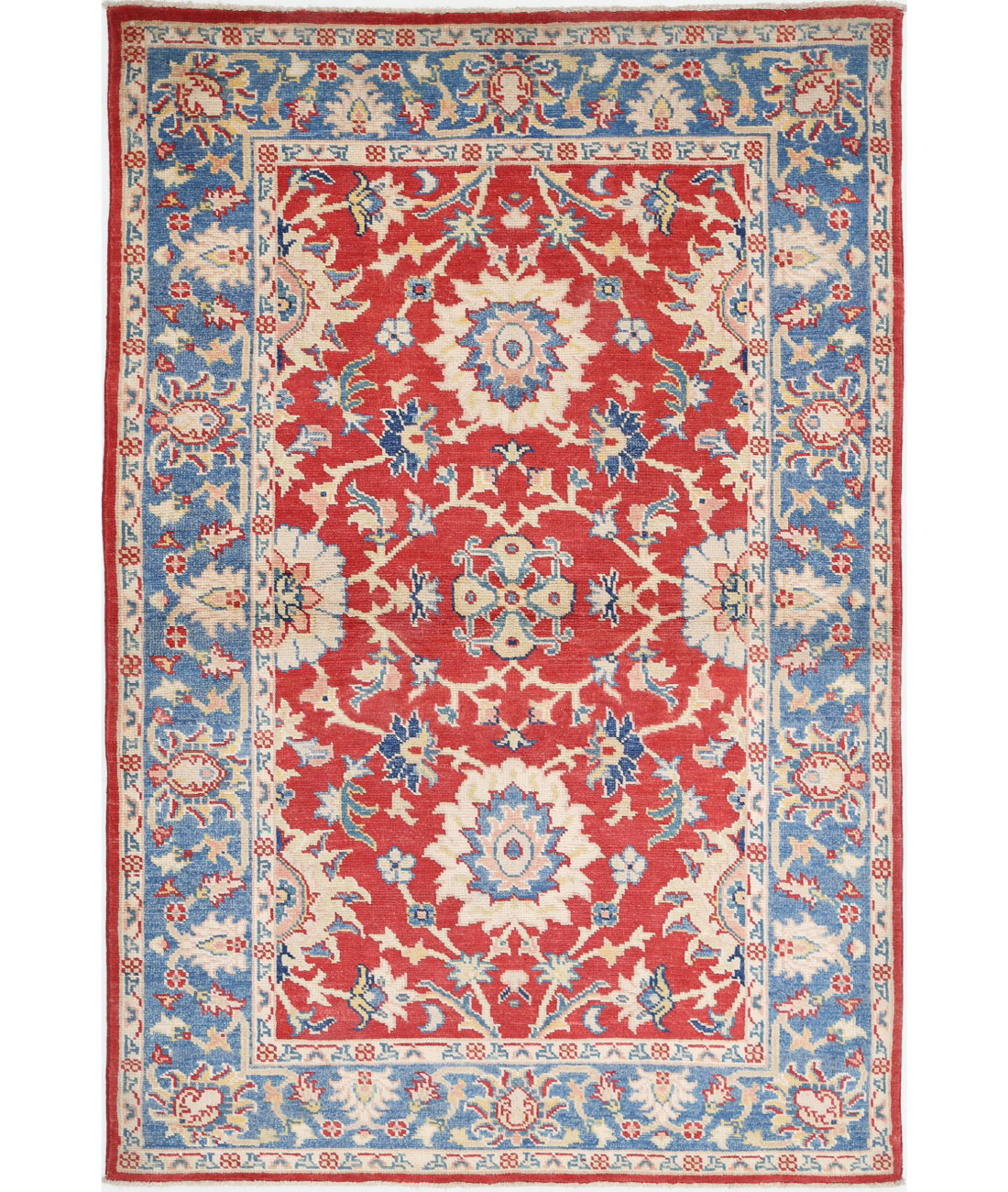 Ziegler 4'1'' X 6'0'' Hand-Knotted Wool Rug 4'1'' x 6'0'' (123 X 180) / Red / N/A
