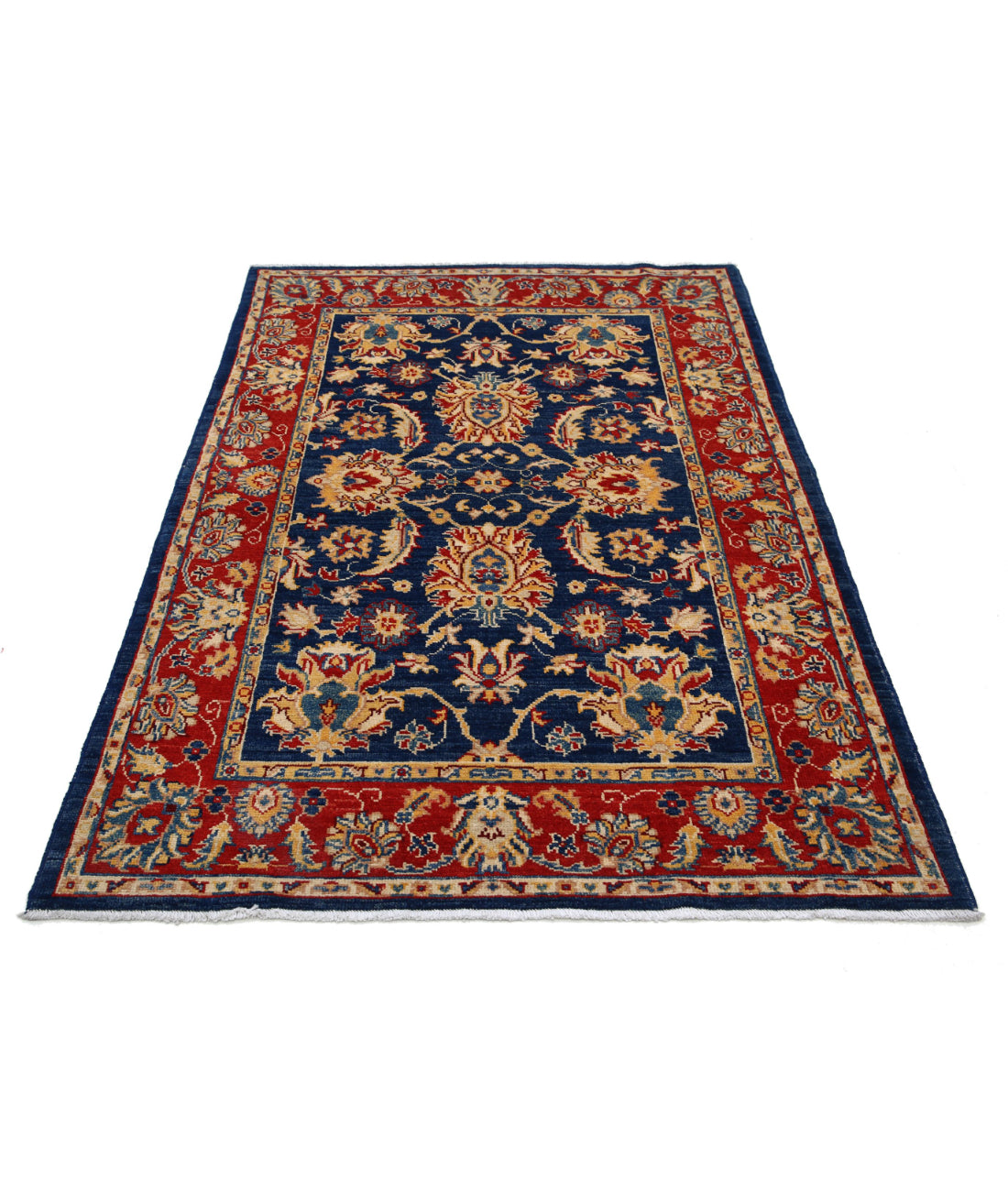 Ziegler 4'0'' X 6'0'' Hand-Knotted Wool Rug 4'0'' x 6'0'' (120 X 180) / Blue / N/A