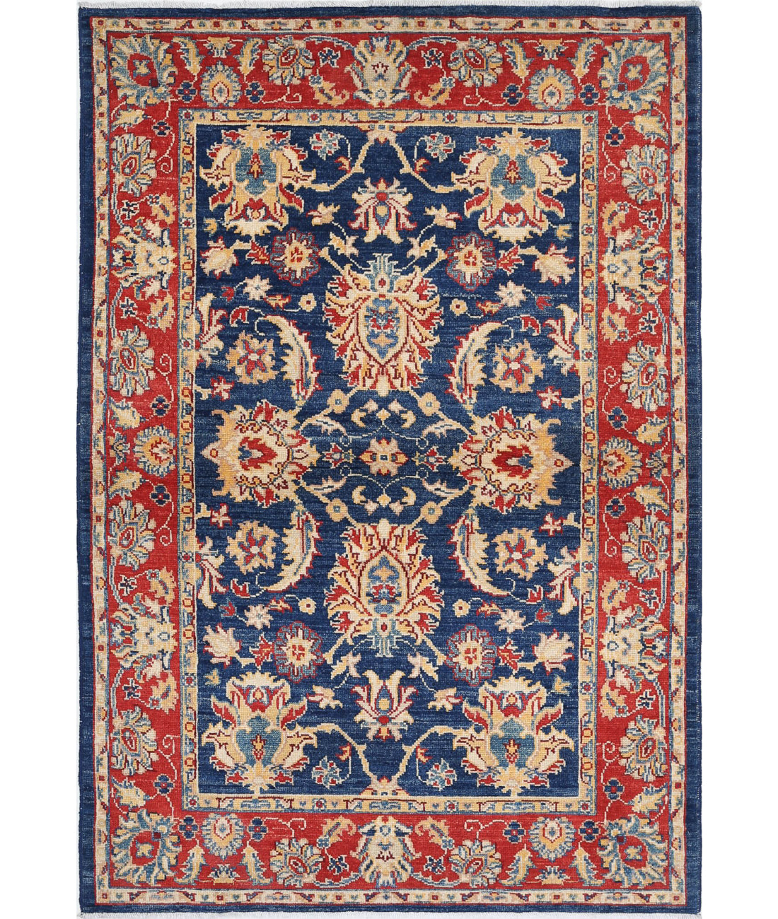 Ziegler 4'0'' X 6'0'' Hand-Knotted Wool Rug 4'0'' x 6'0'' (120 X 180) / Blue / N/A