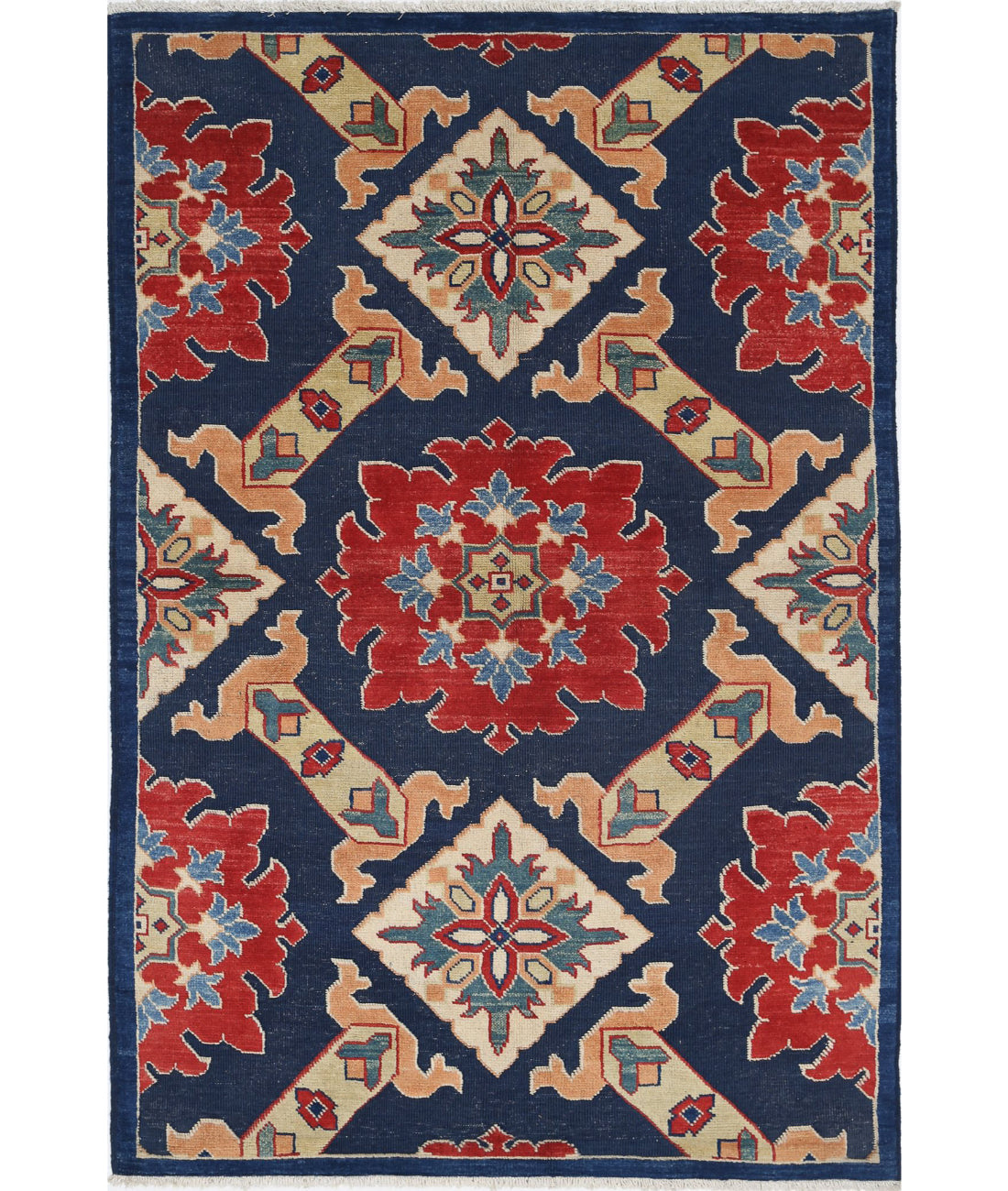 Ziegler 4'0'' X 6'0'' Hand-Knotted Wool Rug 4'0'' x 6'0'' (120 X 180) / Blue / N/A