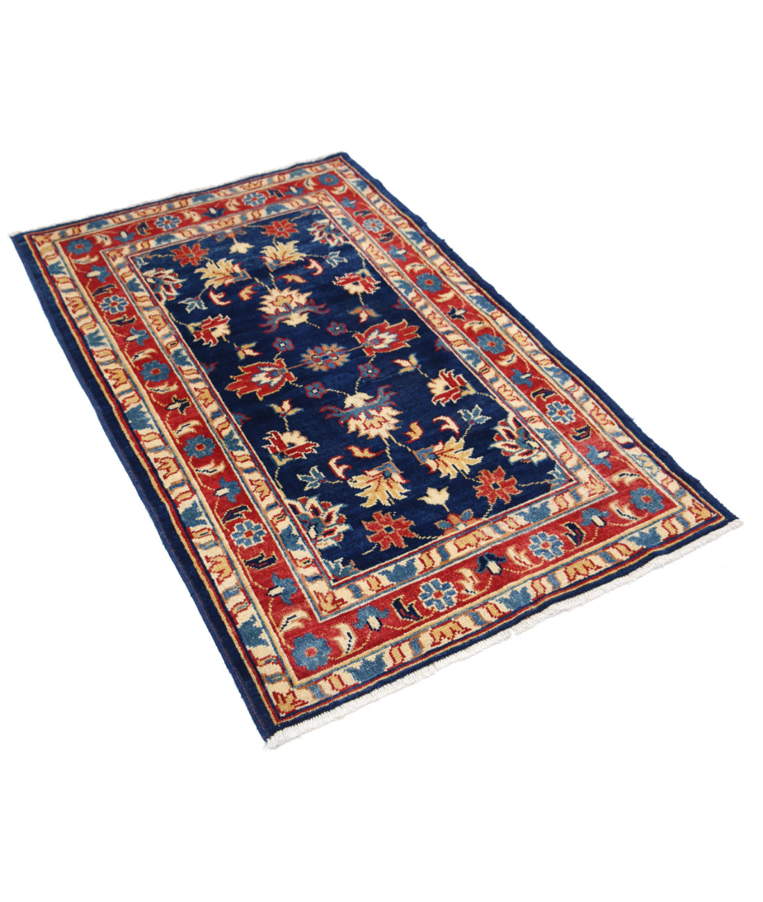 Ziegler 3'0'' X 4'8'' Hand-Knotted Wool Rug 3'0'' x 4'8'' (90 X 140) / Blue / N/A