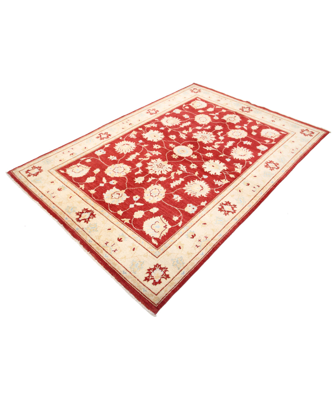 Ziegler 4'11'' X 7'1'' Hand-Knotted Wool Rug 4'11'' x 7'1'' (148 X 213) / Red / Ivory