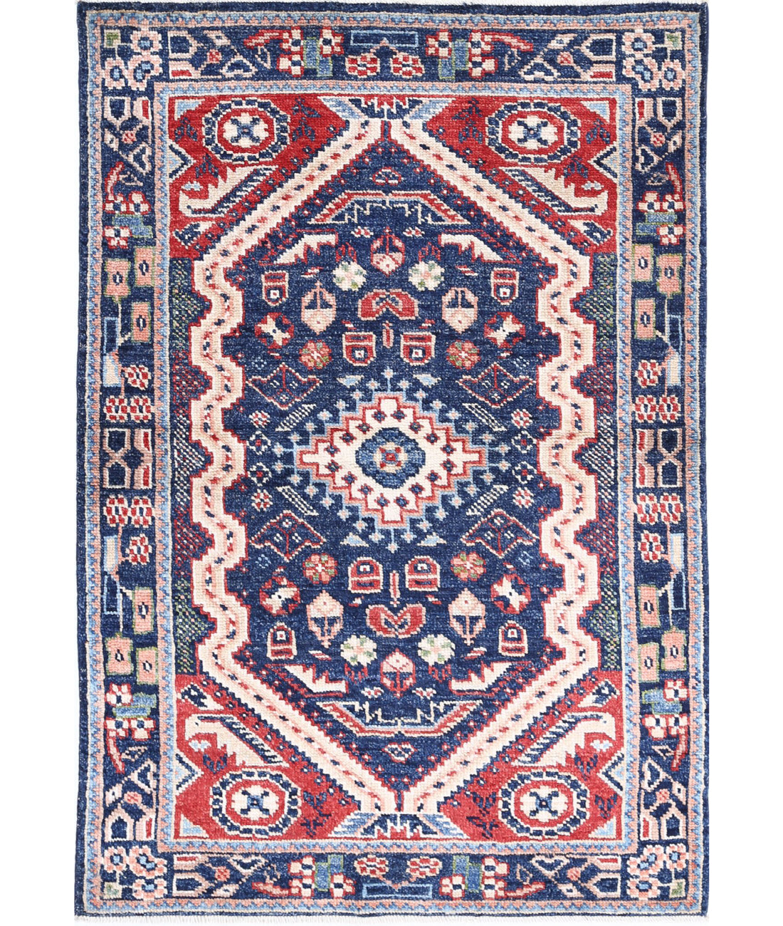 Ziegler 3'3'' X 4'10'' Hand-Knotted Wool Rug 3'3'' x 4'10'' (98 X 145) / Blue / N/A