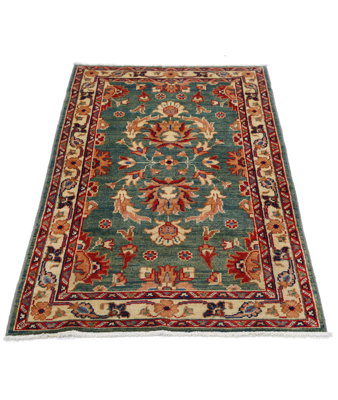 Ziegler 3'0'' X 4'8'' Hand-Knotted Wool Rug 3'0'' x 4'8'' (90 X 140) / Green / N/A
