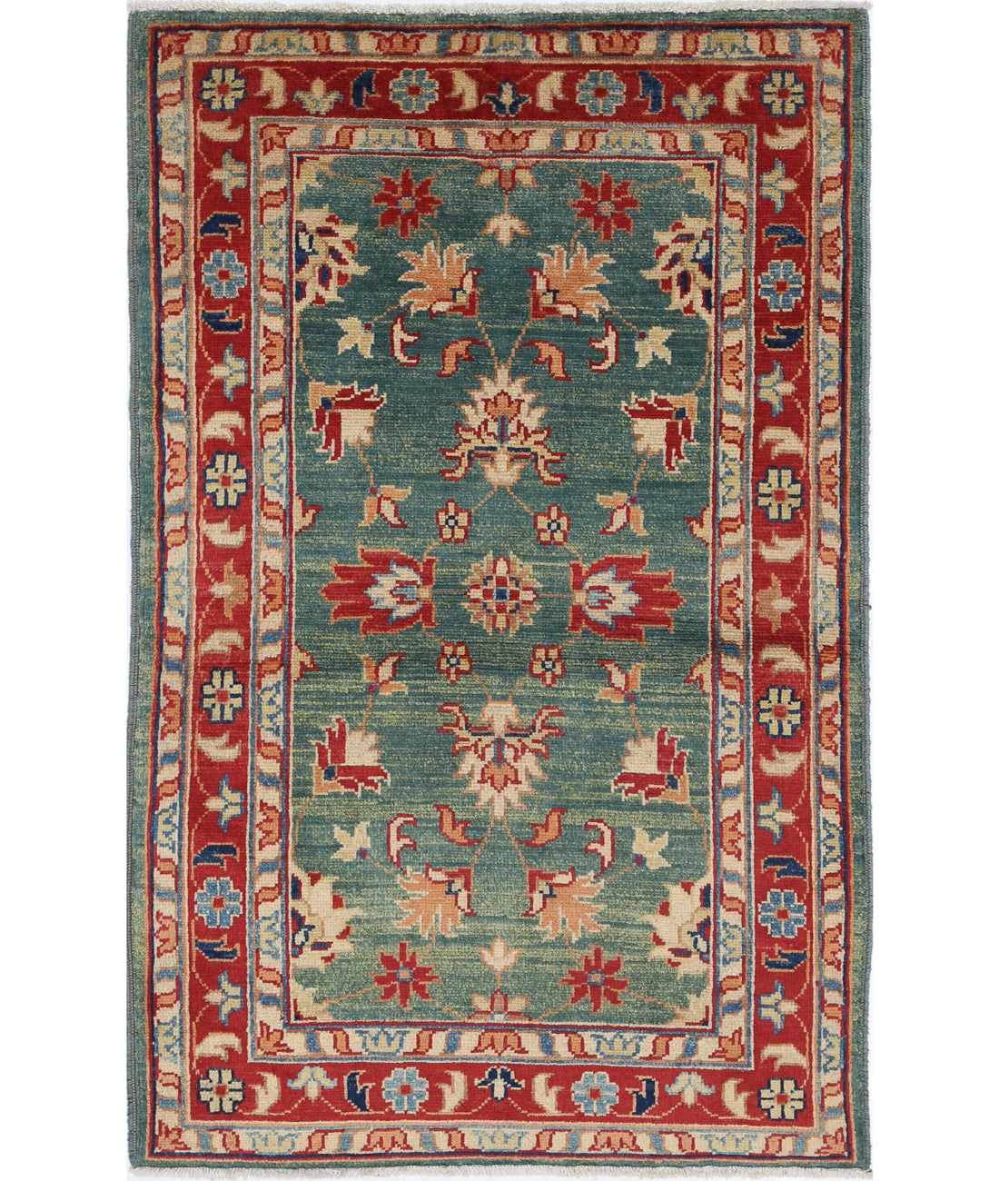 Ziegler 3'0'' X 4'10'' Hand-Knotted Wool Rug 3'0'' x 4'10'' (90 X 145) / Green / N/A