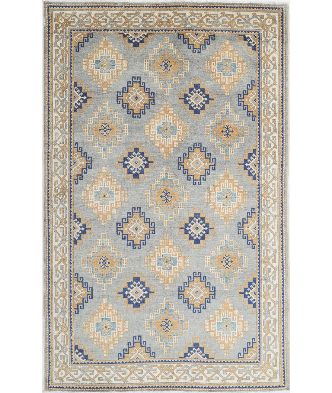 Ziegler 6'2'' X 9'10'' Hand-Knotted Wool Rug 6'2'' x 9'10'' (185 X 295) / Blue / Ivory
