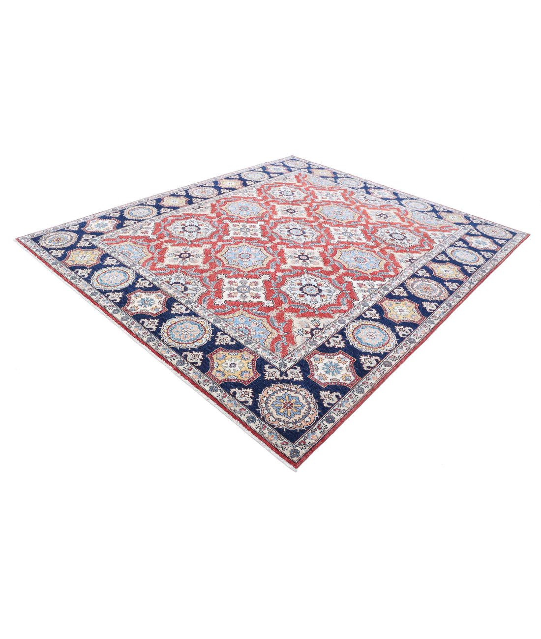 Ziegler 8'2'' X 9'9'' Hand-Knotted Wool Rug 8'2'' x 9'9'' (245 X 293) / Red / Blue