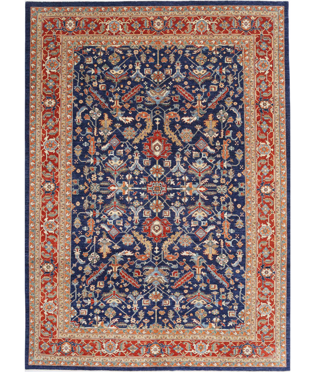 Heriz 9'11'' X 13'11'' Hand-Knotted Wool Rug 9'11'' x 13'11'' (298 X 418) / Blue / Red