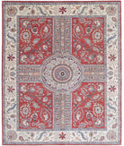 Ziegler 8'0'' X 9'7'' Hand-Knotted Wool Rug 8'0'' x 9'7'' (240 X 288) / Red / Ivory