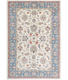 Ziegler 5'6'' X 8'1'' Hand-Knotted Wool Rug 5'6'' x 8'1'' (165 X 243) / Ivory / Blue