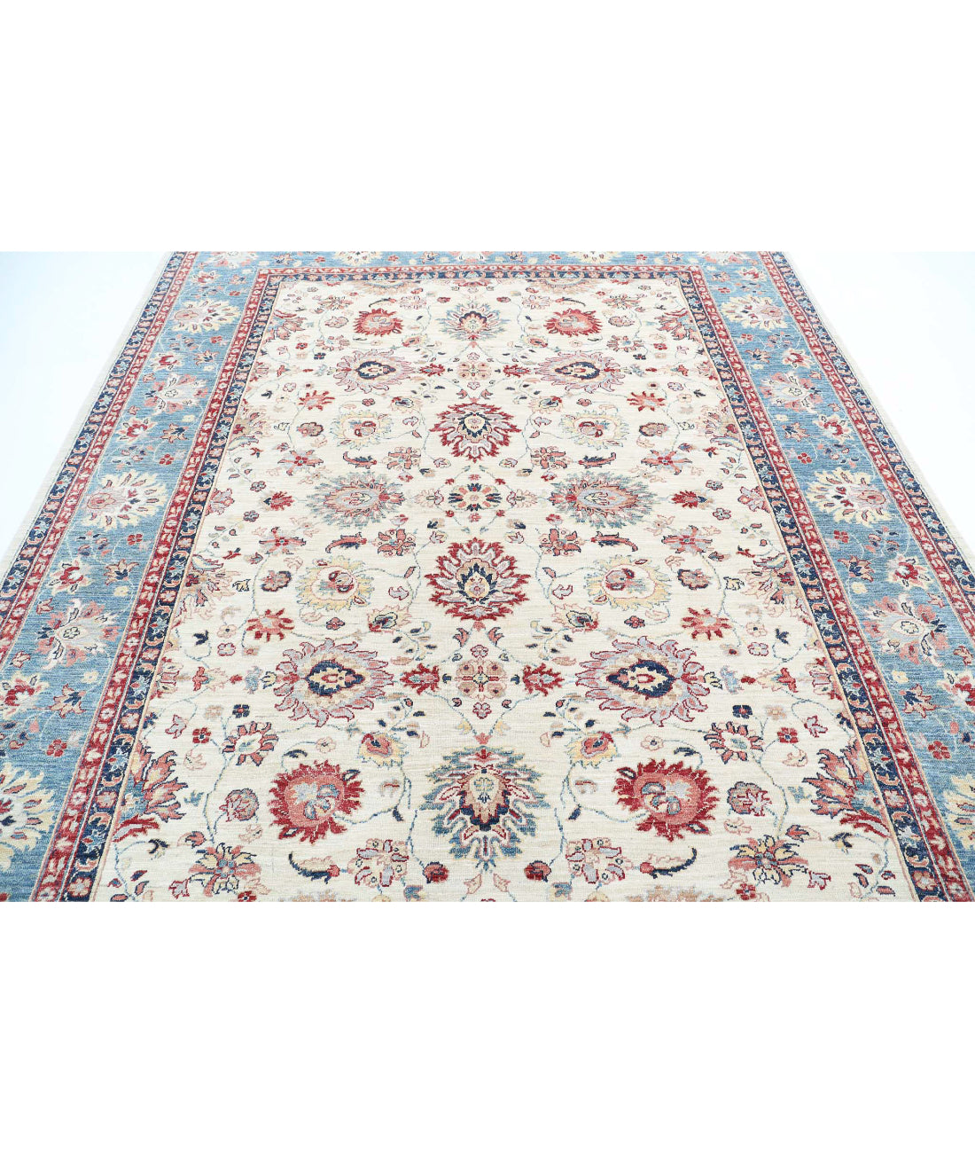 Ziegler 7'11'' X 9'10'' Hand-Knotted Wool Rug 7'11'' x 9'10'' (238 X 295) / Ivory / Blue