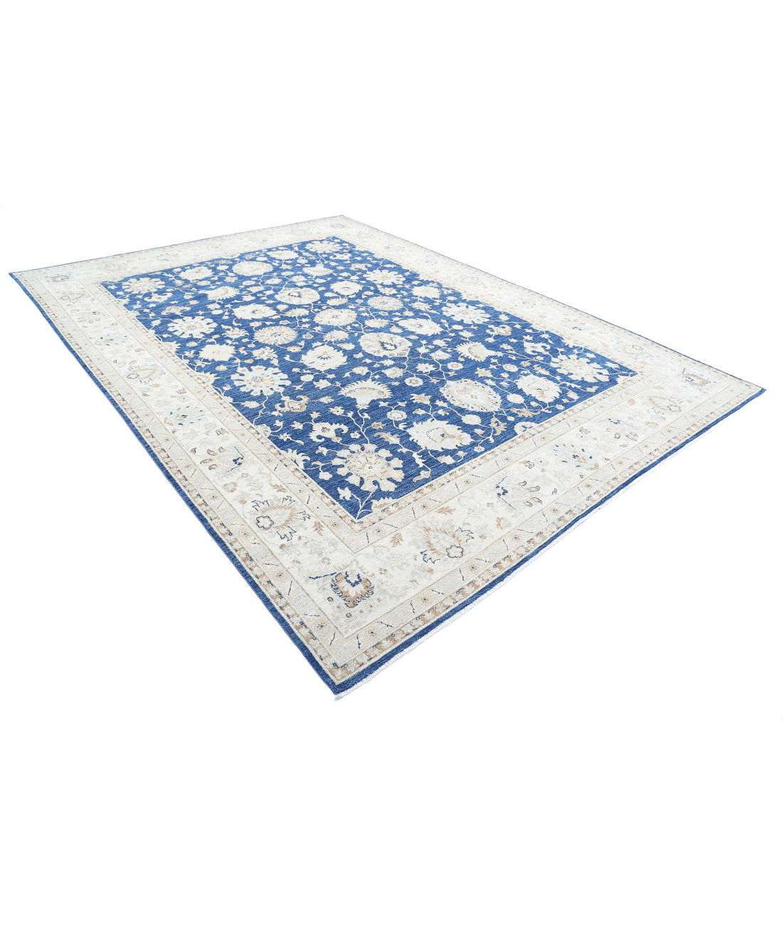 Ziegler 8'9'' X 11'10'' Hand-Knotted Wool Rug 8'9'' x 11'10'' (263 X 355) / Blue / Ivory