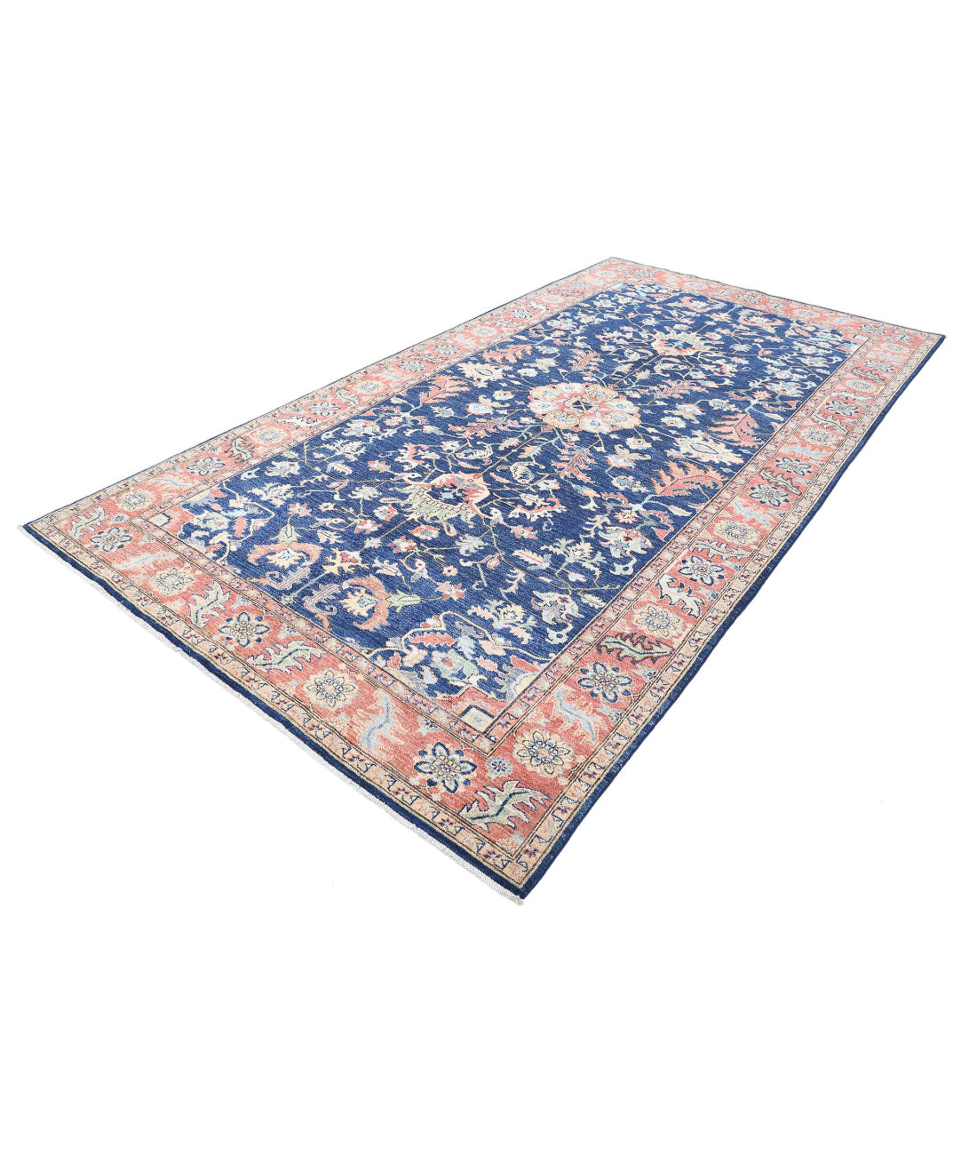 Ziegler 6'3'' X 11'6'' Hand-Knotted Wool Rug 6'3'' x 11'6'' (188 X 345) / Blue / Rust