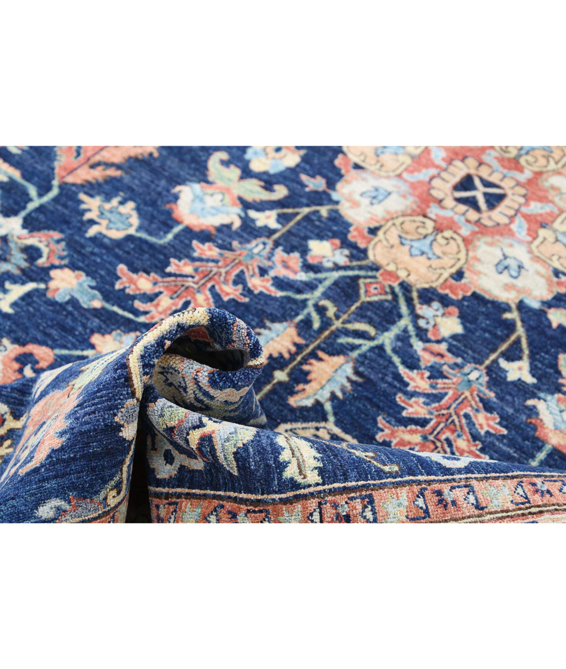 Ziegler 6'3'' X 11'6'' Hand-Knotted Wool Rug 6'3'' x 11'6'' (188 X 345) / Blue / Rust