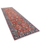 Ziegler 4'0'' X 13'6'' Hand-Knotted Wool Rug 4'0'' x 13'6'' (120 X 405) / Red / Blue
