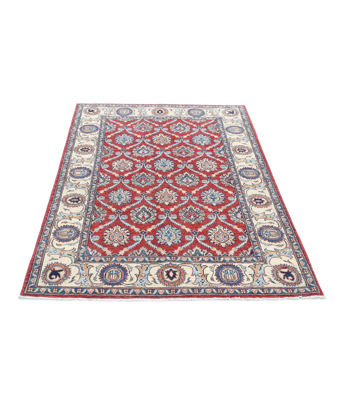 Ziegler 3'10'' X 5'9'' Hand-Knotted Wool Rug 3'10'' x 5'9'' (115 X 173) / Red / Ivory